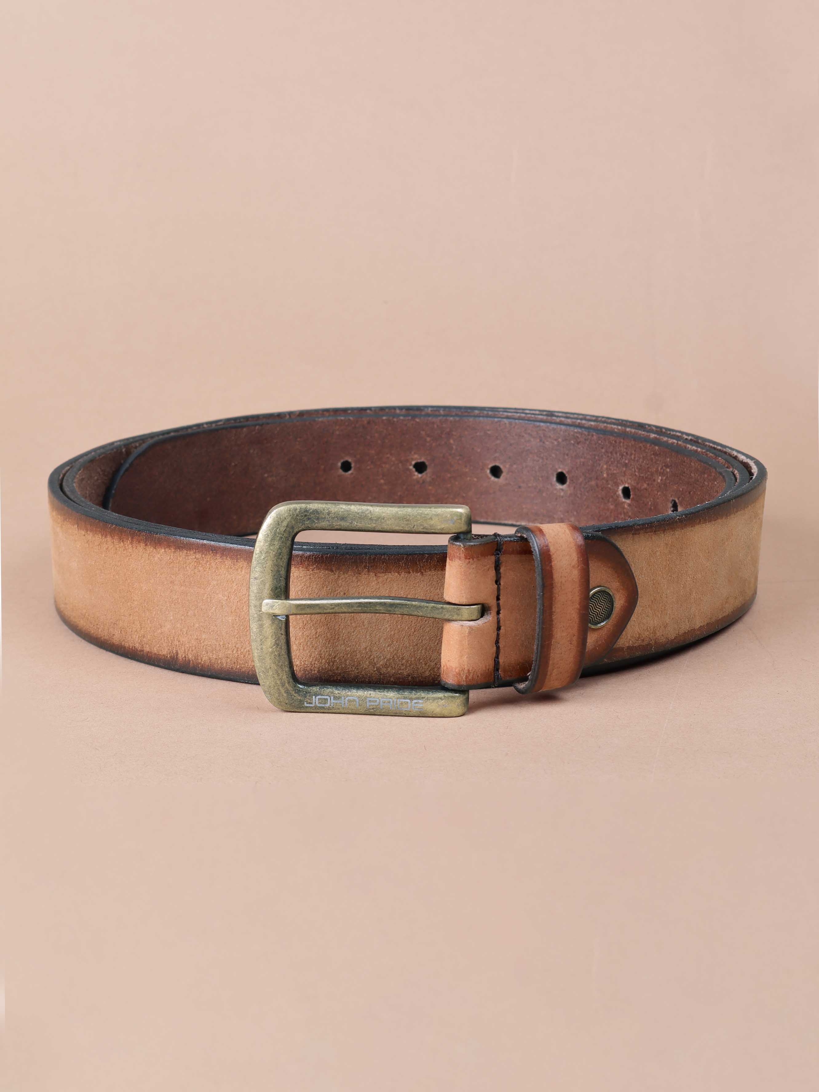 Tan Rugged Look Leather Belt