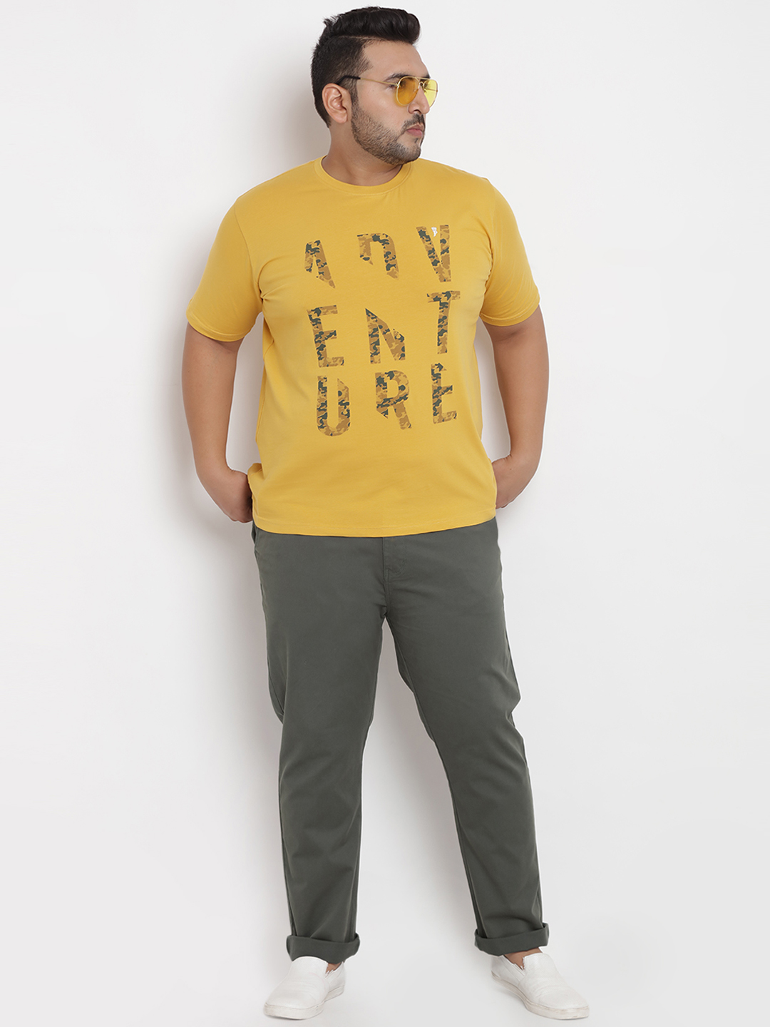 John Pride Men Yellow Coloured T- Shirt