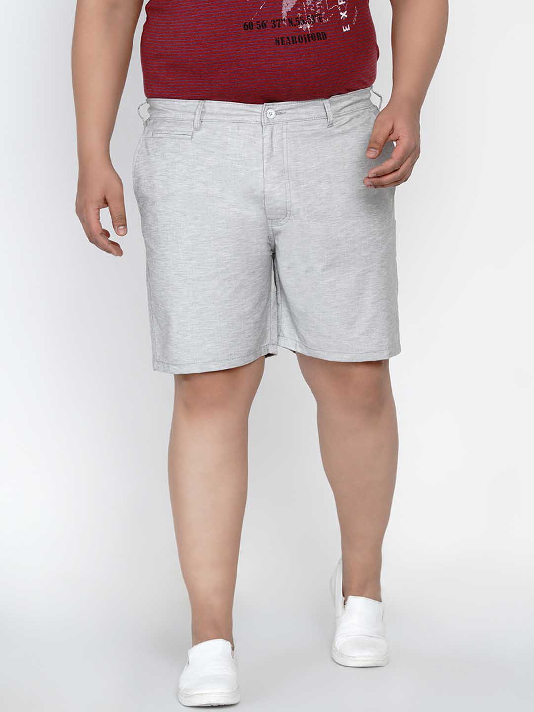 Ecru Gray Linen Chinos Shorts