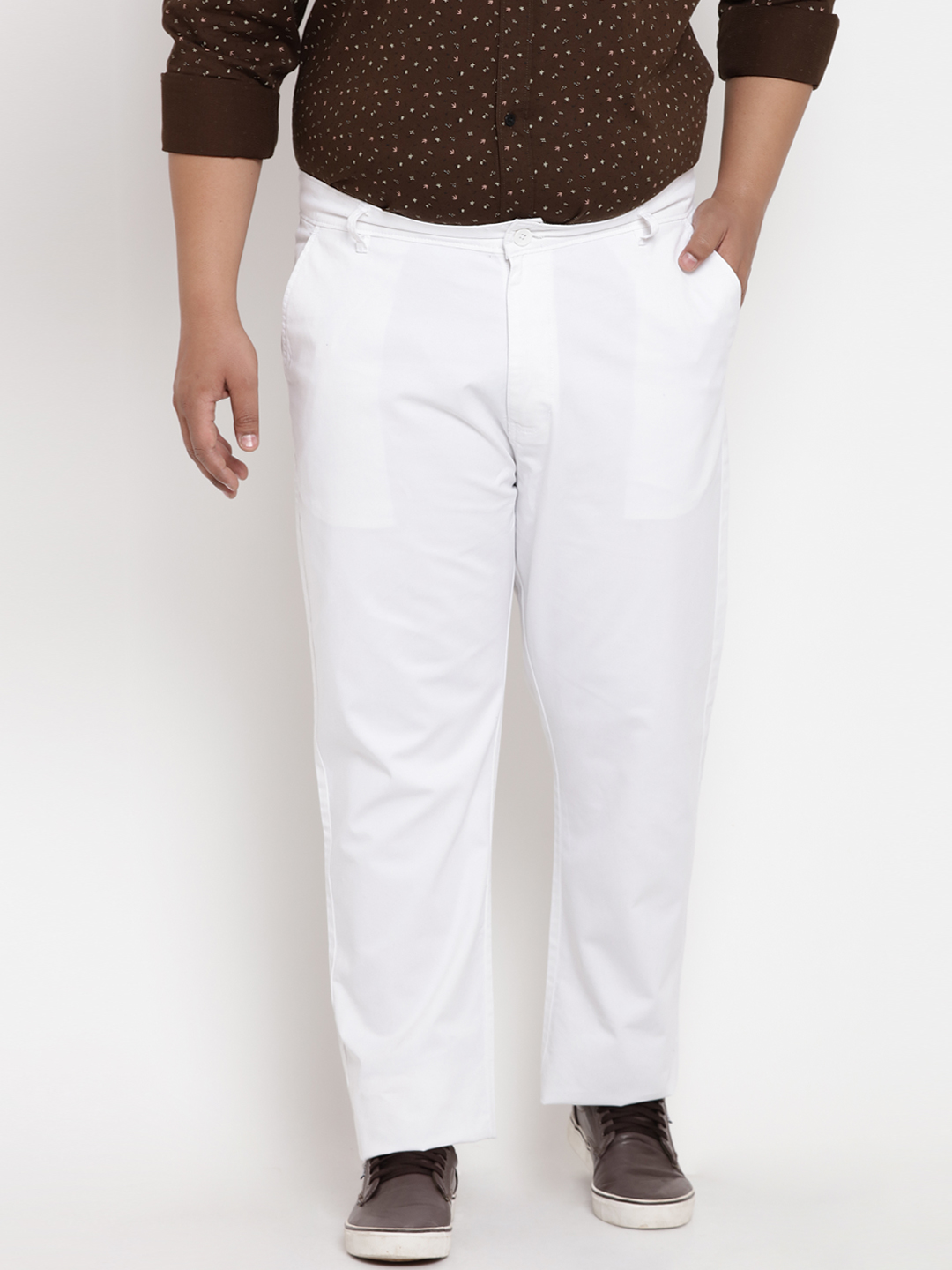 White comfort fit trouser