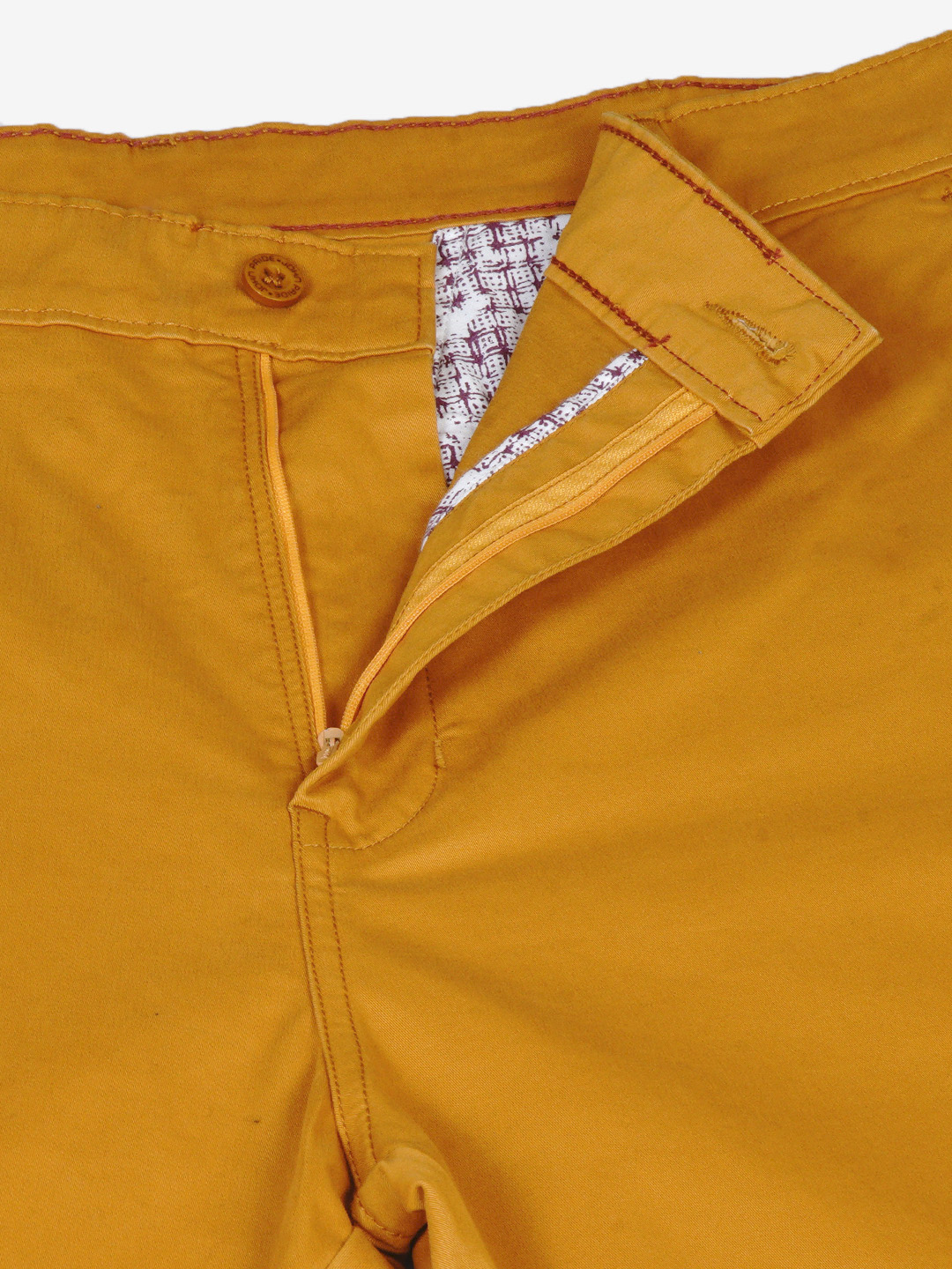 Buy Men Yellow Mid Rise Regular Fit Pants Online In India