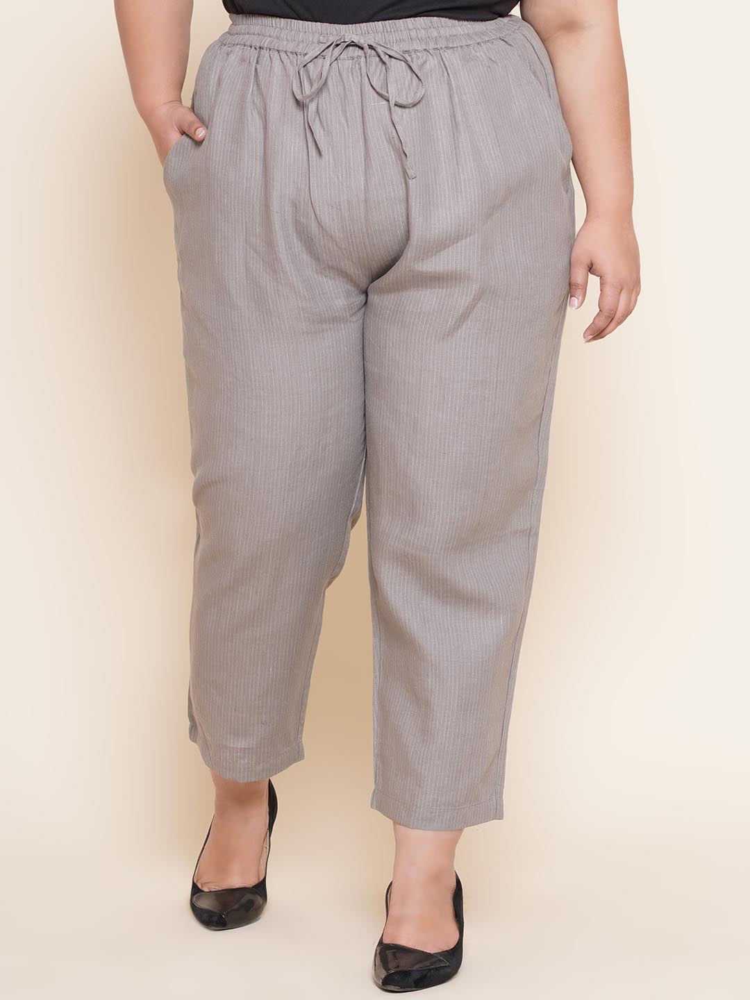 Yarn Dyed Striped Linen Trousers