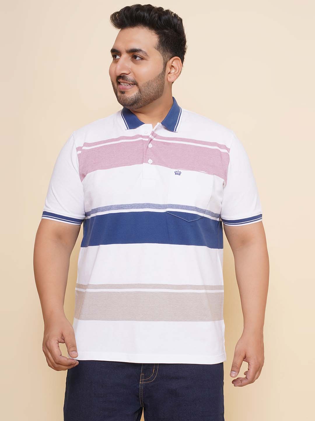 WHITE STRIPED POLO