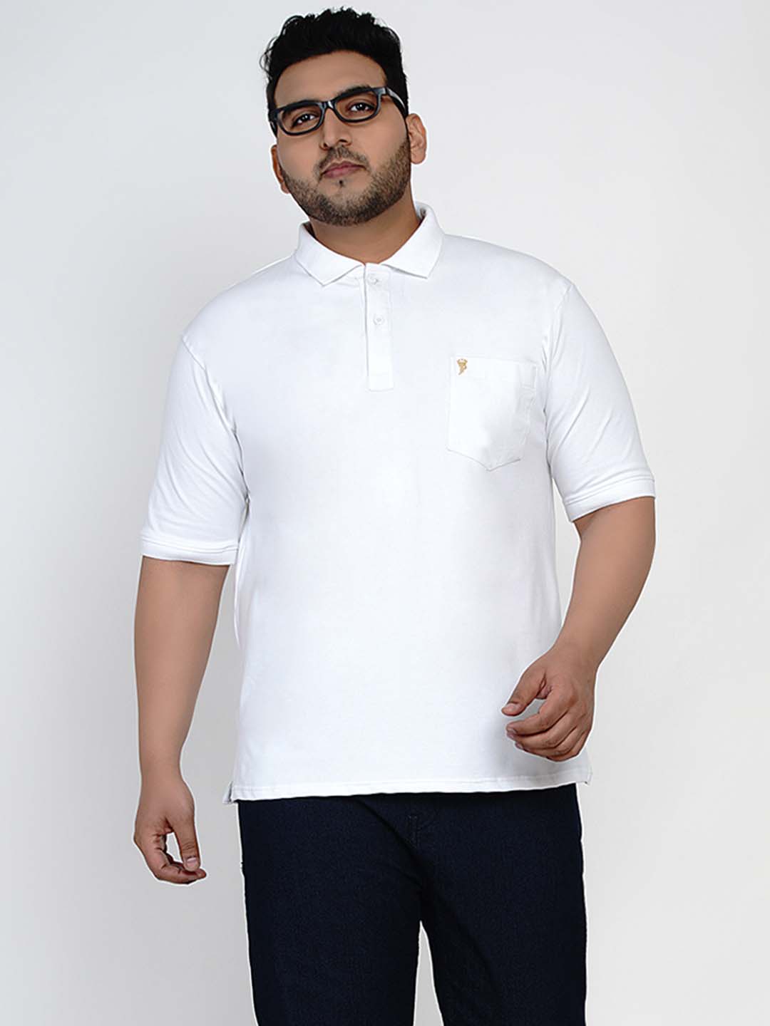 Pearl embroidered-logo stretchable polo shirt